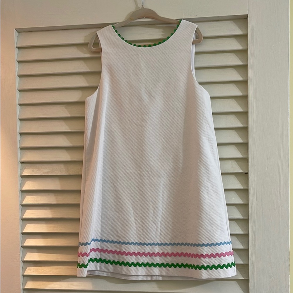 Bella Bliss White Pique Helen Dress with Ric Rac